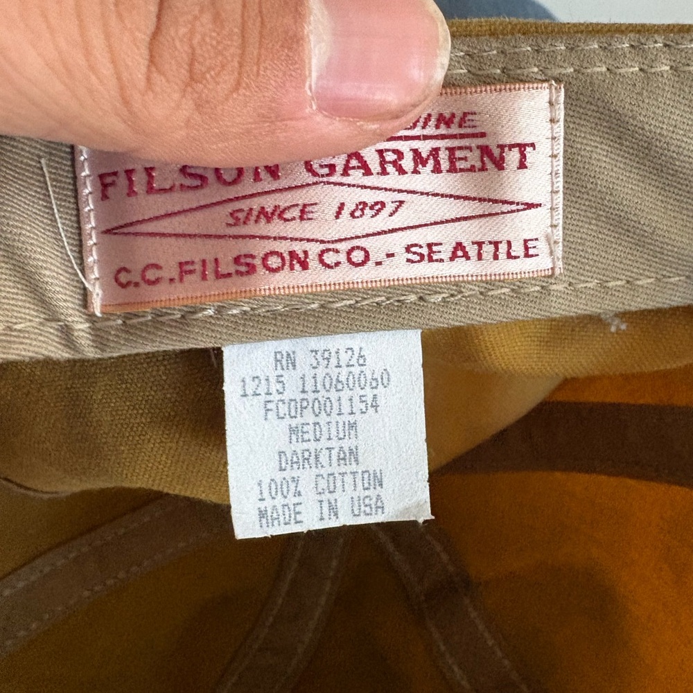 Filson Tan Logo Hat made in USA - Picture 3 of 4